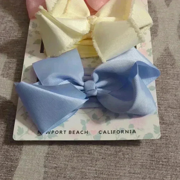 ROO Baby Girl Wide Bow Headbands Blue, Pink, Yellow and White - Picture 3 of 5